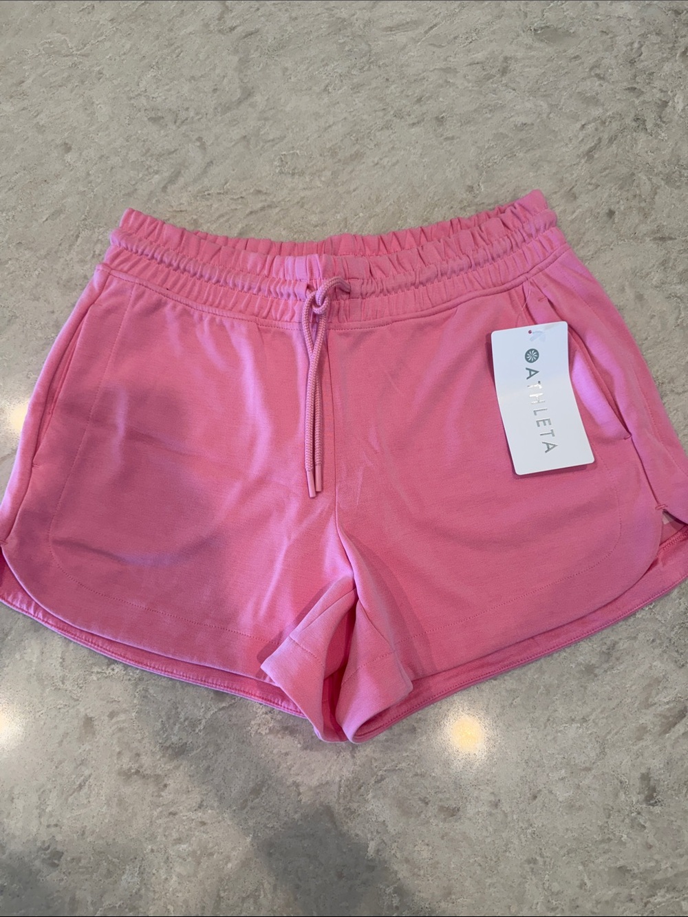 Athleta Bubblegum Pink Drawstring Athletic Shorts